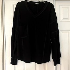 NWOT Black inside out looking sweatshirt